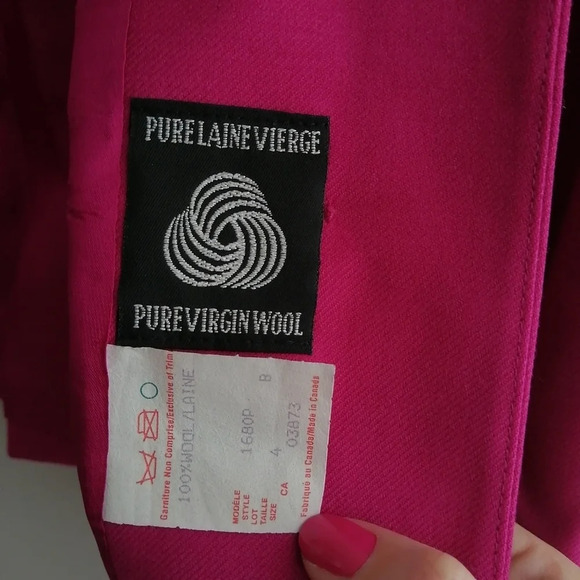 Vintage Braemar by Jeremy Scott Pure Virgin Wool Pink Single Breasted Blazer 4 - Picture 15 of 17